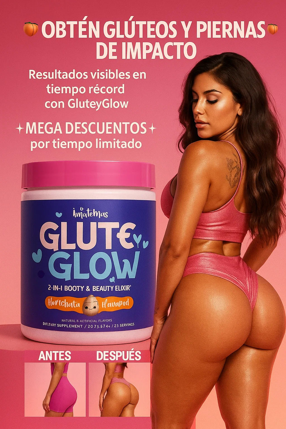 Glute GLOW-CREATINA ESPECIAL SOLO PARA MUJERES QUE AMAN SU CUERPO
